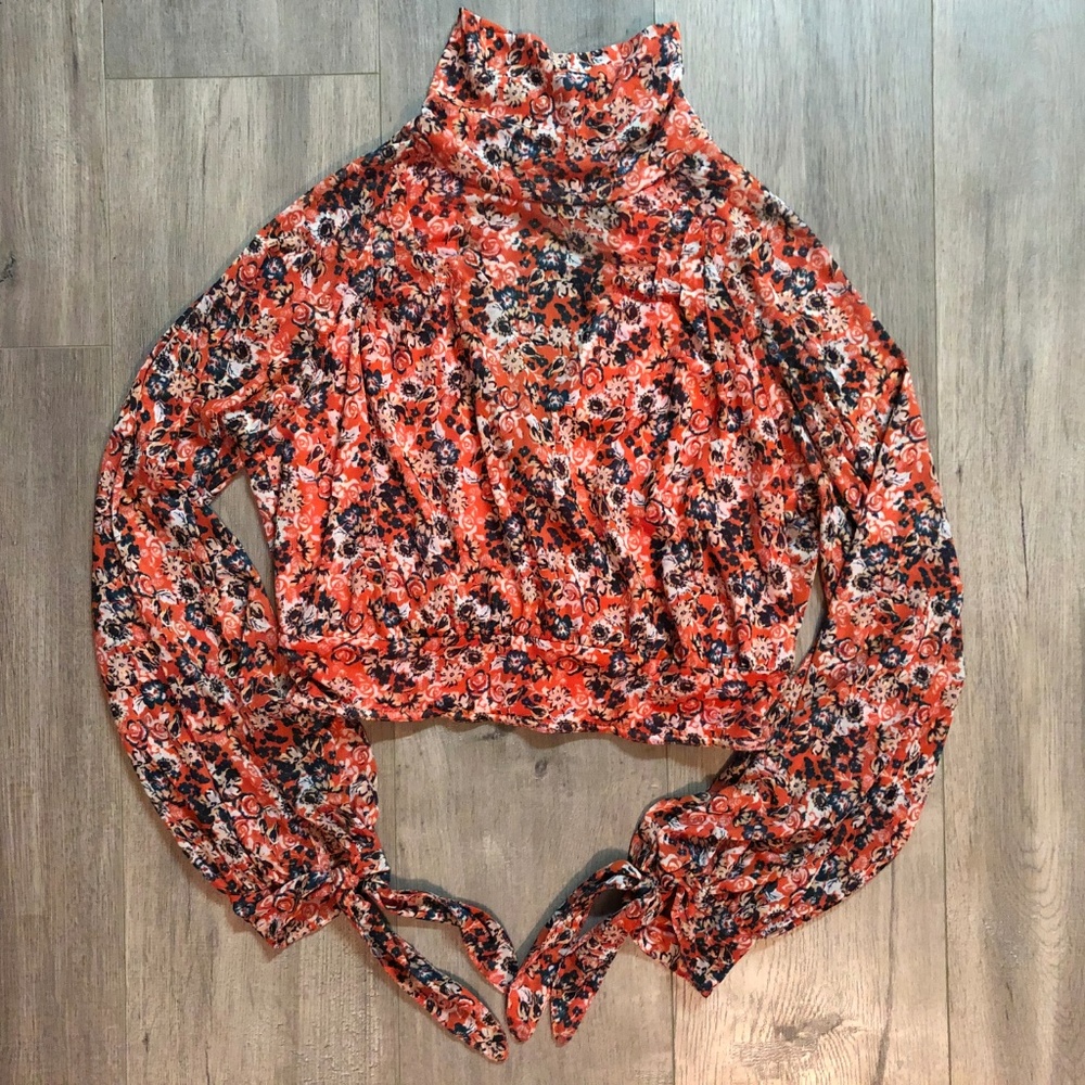 NWT Free People All Dolled Up Floral Top Small